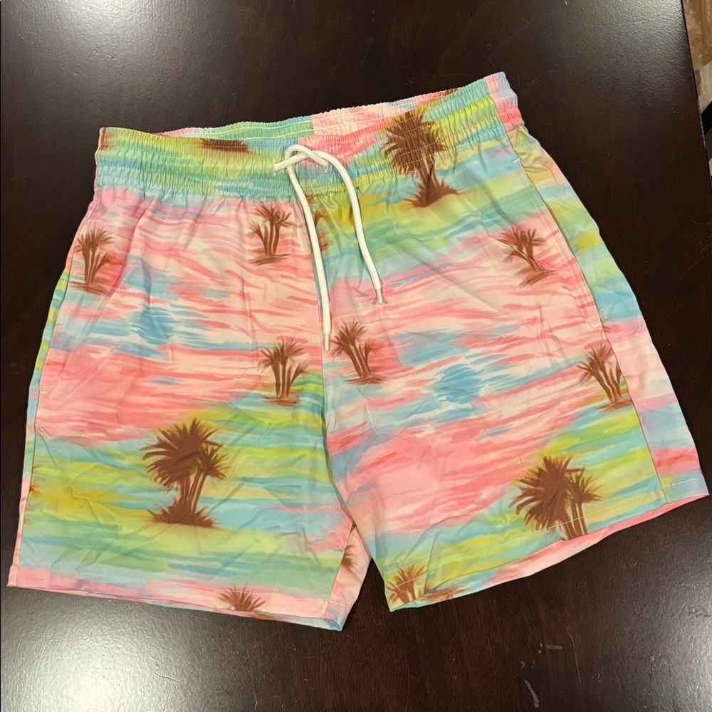 Frankie's Bikinis Multicolor Palm Tree Boardshorts